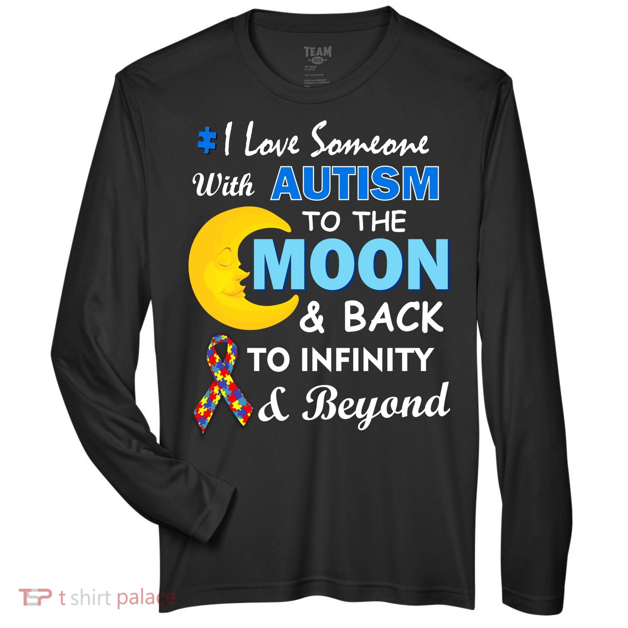I Love Someone With Autism To The Moon & Back Zone Performance Long-Sleeve T-Shirt