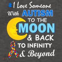 I Love Someone With Autism To The Moon & Back Vector Backpack thumb 2