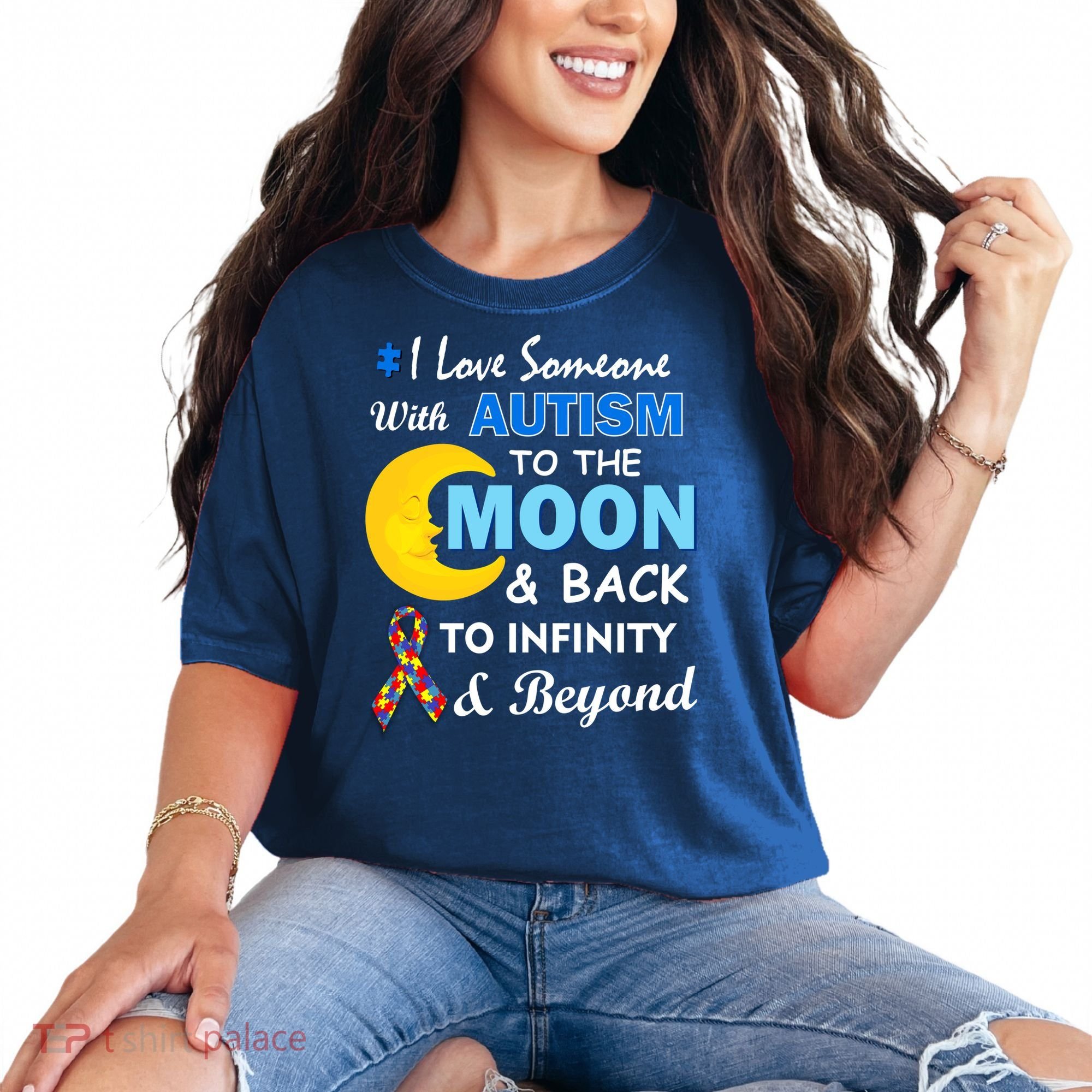 I Love Someone With Autism To The Moon & Back Comfort Colors T-Shirt
