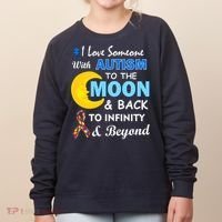I Love Someone With Autism To The Moon & Back Women's Sweatshirt thumb 0