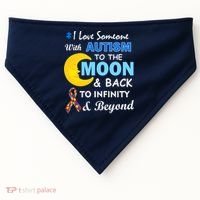 I Love Someone With Autism To The Moon & Back USA-Made Doggie Bandana thumb 0