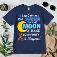 I Love Someone With Autism To The Moon & Back Premium T-Shirt thumb 2