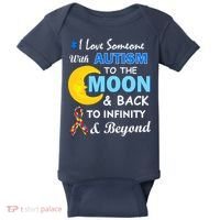 I Love Someone With Autism To The Moon & Back Baby Bodysuit thumb 0