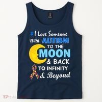 I Love Someone With Autism To The Moon & Back Tank Top thumb 2