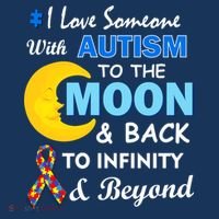 I Love Someone With Autism To The Moon & Back Women's Tri-Blend 3/4-Sleeve Raglan Shirt thumb 4