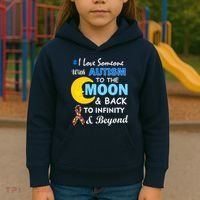 I Love Someone With Autism To The Moon & Back Kids Hoodie thumb 3