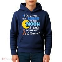 I Love Someone With Autism To The Moon & Back Kids Hoodie thumb 4
