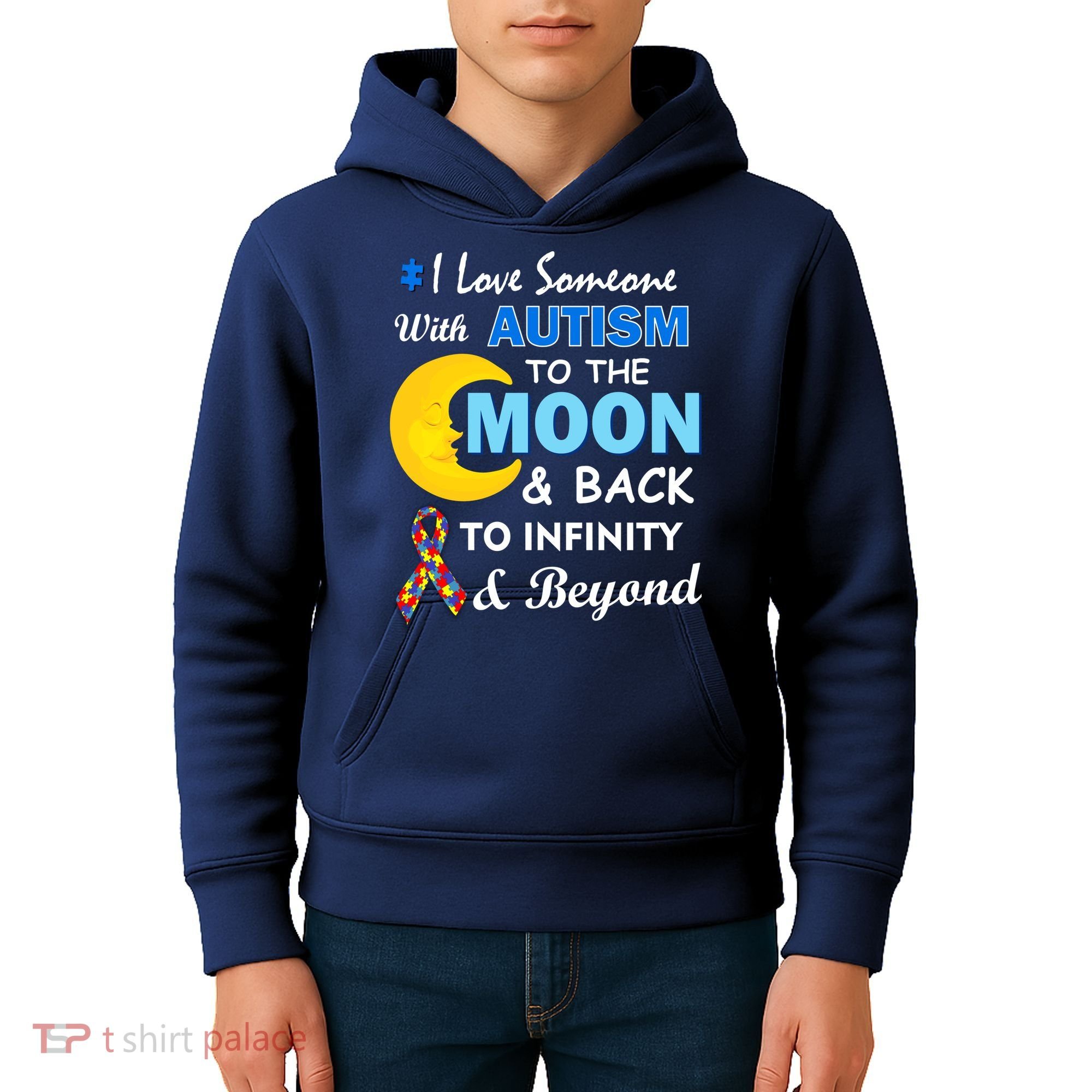 I Love Someone With Autism To The Moon & Back Kids Hoodie