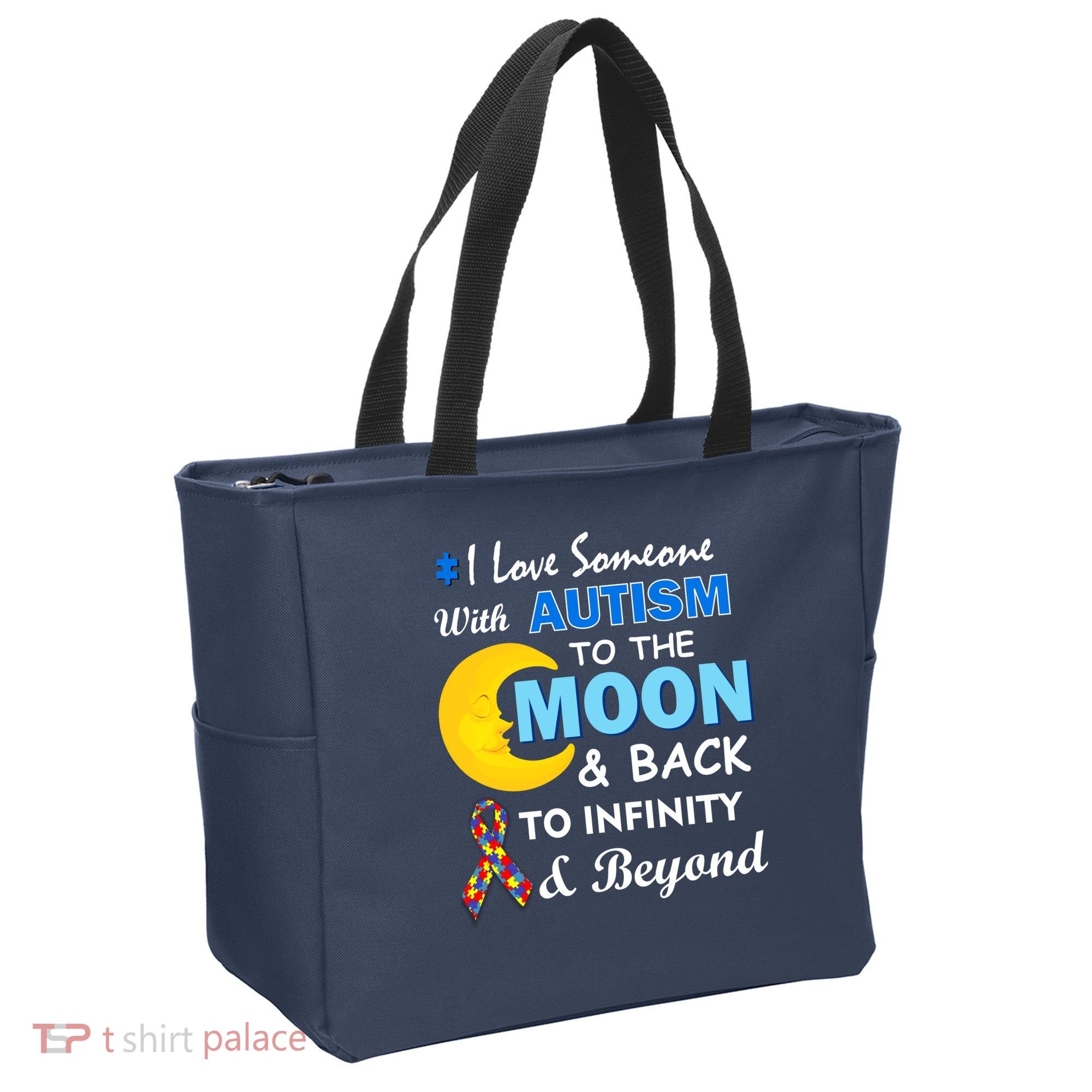 I Love Someone With Autism To The Moon & Back Tote Bag