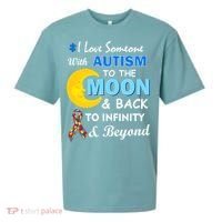 I Love Someone With Autism To The Moon & Back Sueded Cloud Jersey T-Shirt thumb 0