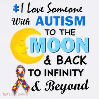 I Love Someone With Autism To The Moon & Back Comfort Colors Garment-Dyed Hooded Sweatshirt thumb 2
