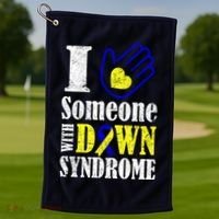 I Love Someone With Down Syndrome Golf Towel thumb 1