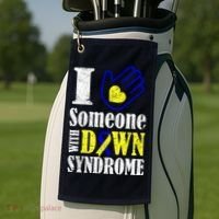 I Love Someone With Down Syndrome Golf Towel thumb 2