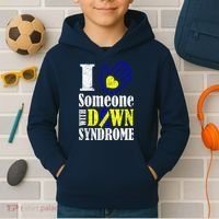 I Love Someone With Down Syndrome Kids Hoodie thumb 2
