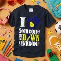 I Love Someone With Down Syndrome Kids T-Shirt thumb 3