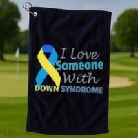 I Love Someone With Down Syndrome Awareness Golf Towel thumb 1