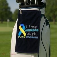 I Love Someone With Down Syndrome Awareness Golf Towel thumb 2