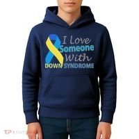 I Love Someone With Down Syndrome Awareness Kids Hoodie thumb 4