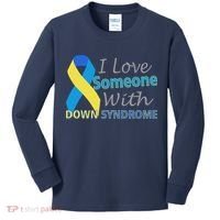 I Love Someone With Down Syndrome Awareness Kids Long Sleeve Shirt thumb 0