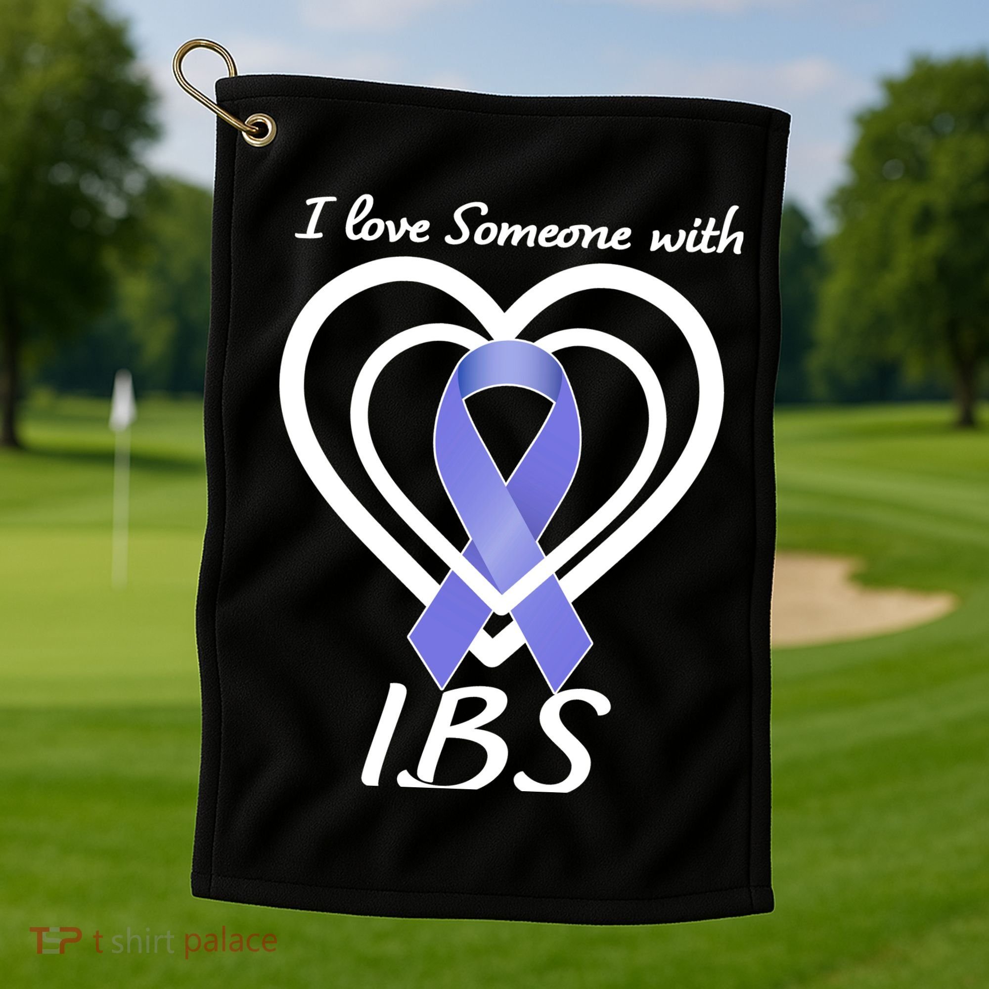I Love Someone With IBS Irritable Bowel Syndrome Awareness Golf Towel