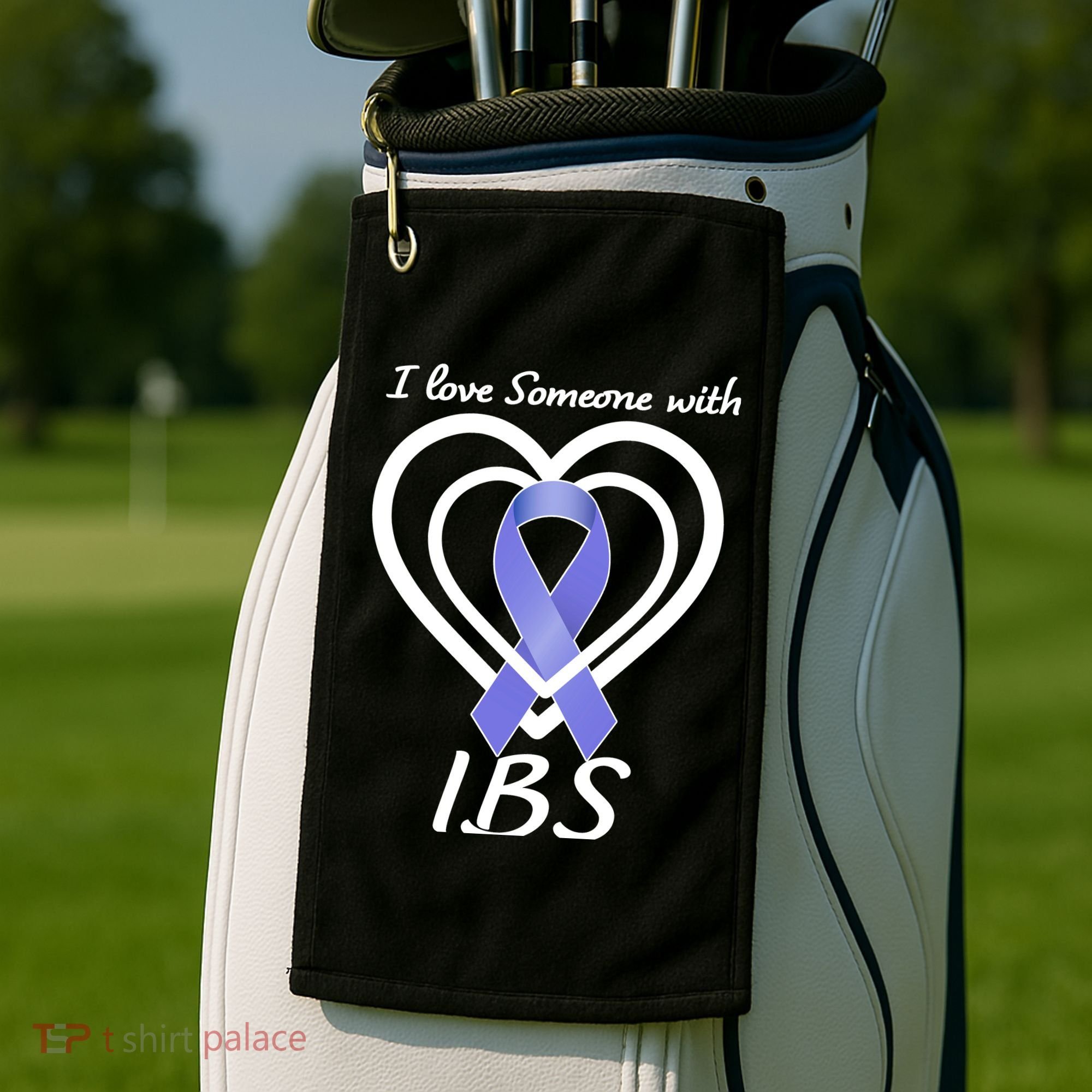 I Love Someone With IBS Irritable Bowel Syndrome Awareness Golf Towel