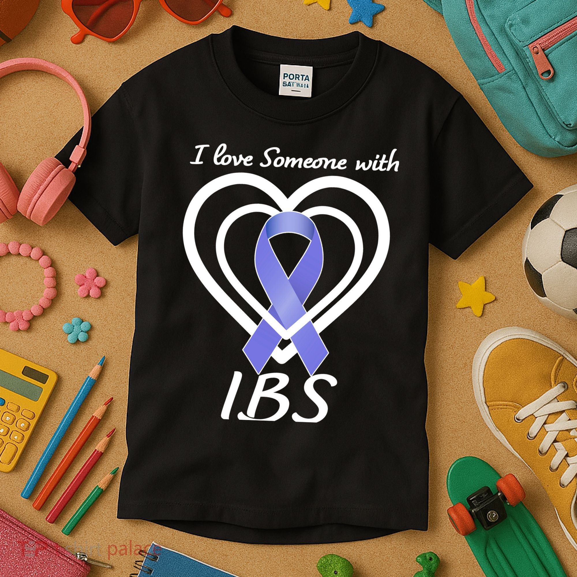 I Love Someone With IBS Irritable Bowel Syndrome Awareness Kids T-Shirt