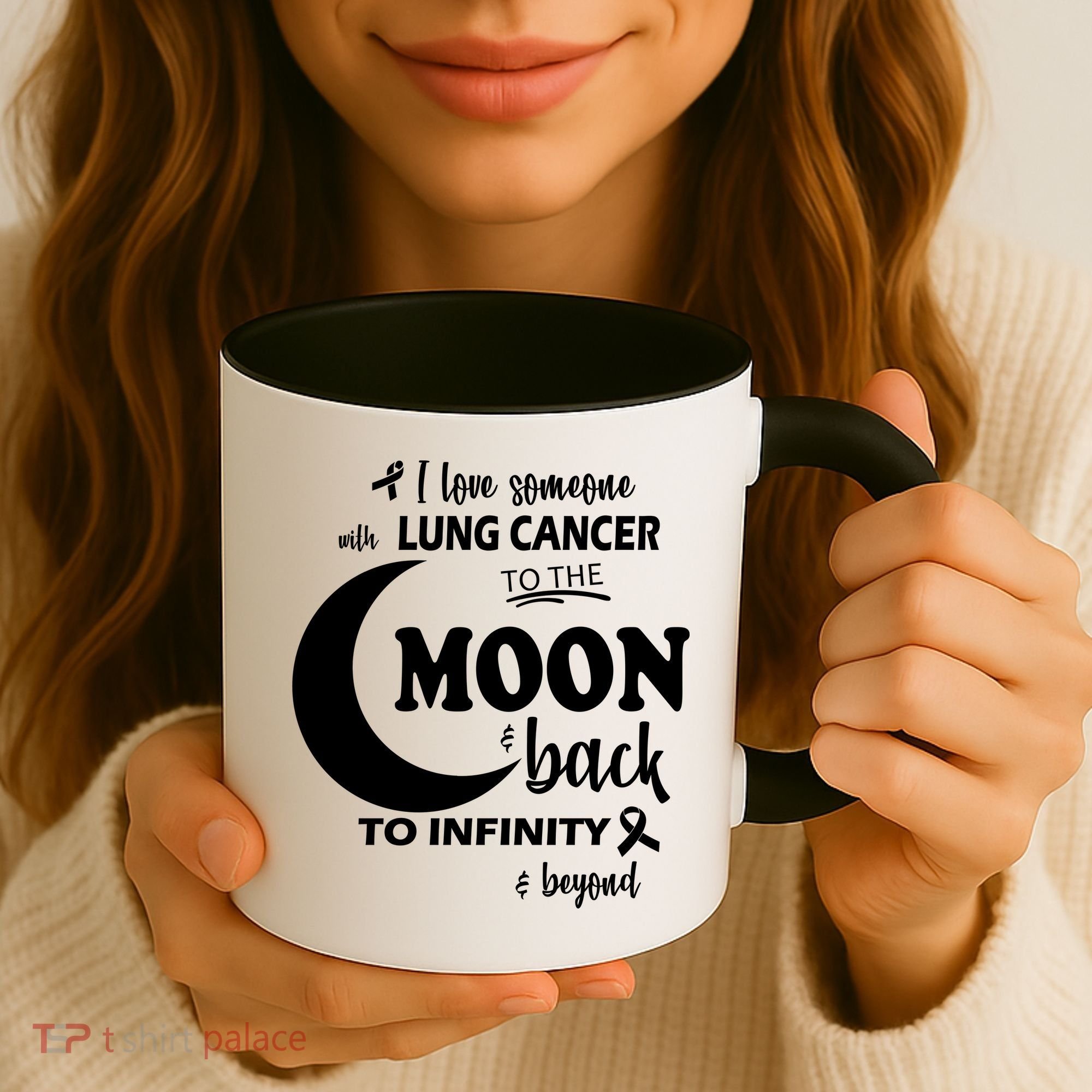 I Love Someone With Lung Cancer To The Moon And Back Coffee Mug