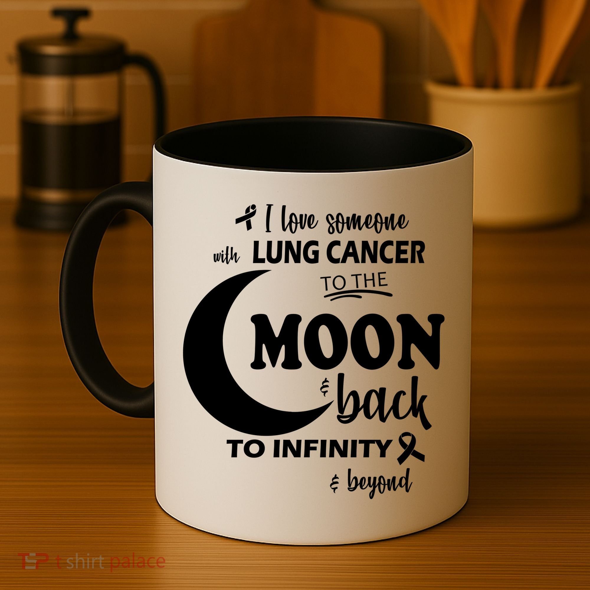 I Love Someone With Lung Cancer To The Moon And Back Coffee Mug