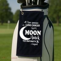 I Love Someone With Lung Cancer To The Moon And Back Golf Towel thumb 2