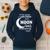 I Love Someone With Lung Cancer To The Moon And Back Kids Hoodie thumb 2