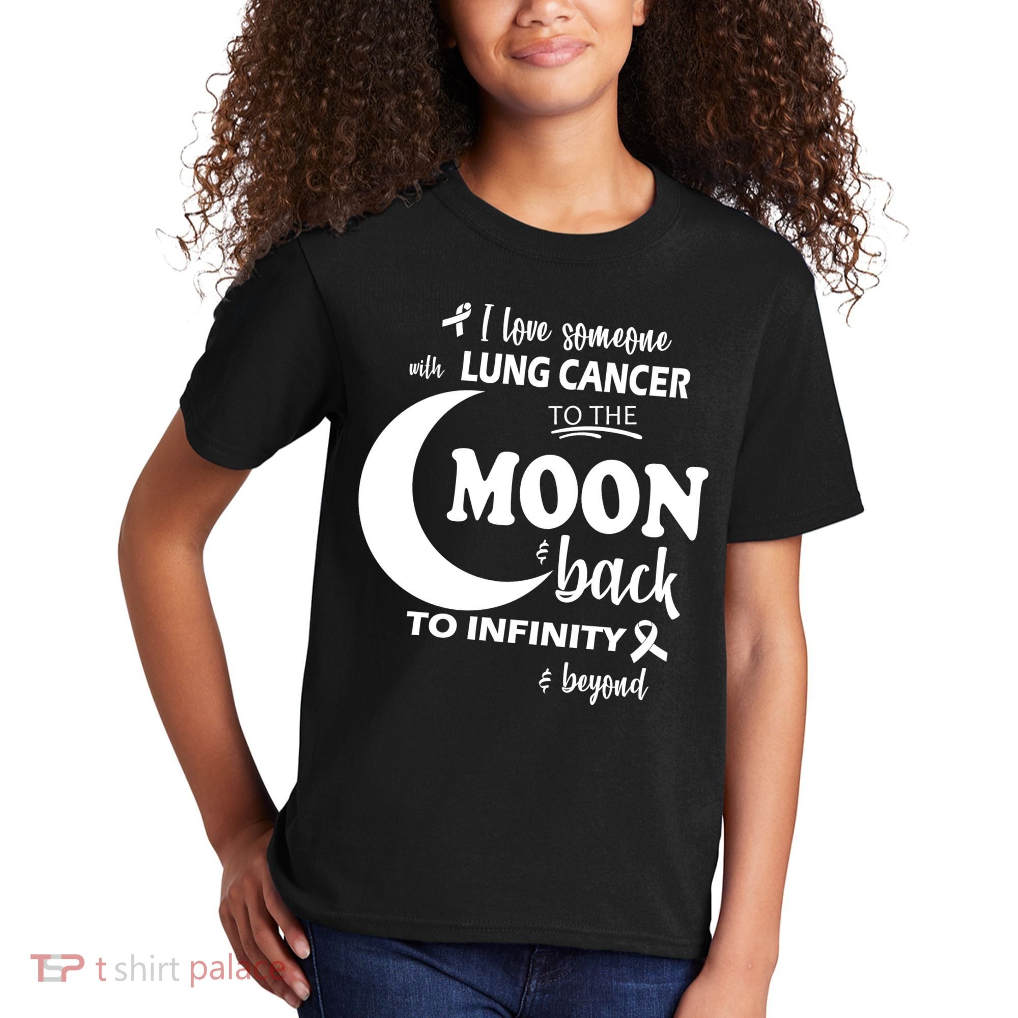 I Love Someone With Lung Cancer To The Moon And Back Kids T-Shirt