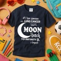 I Love Someone With Lung Cancer To The Moon And Back Kids T-Shirt thumb 3