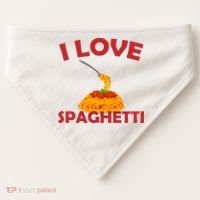 I Love Spaghetti USA-Made Doggie Bandana thumb 0
