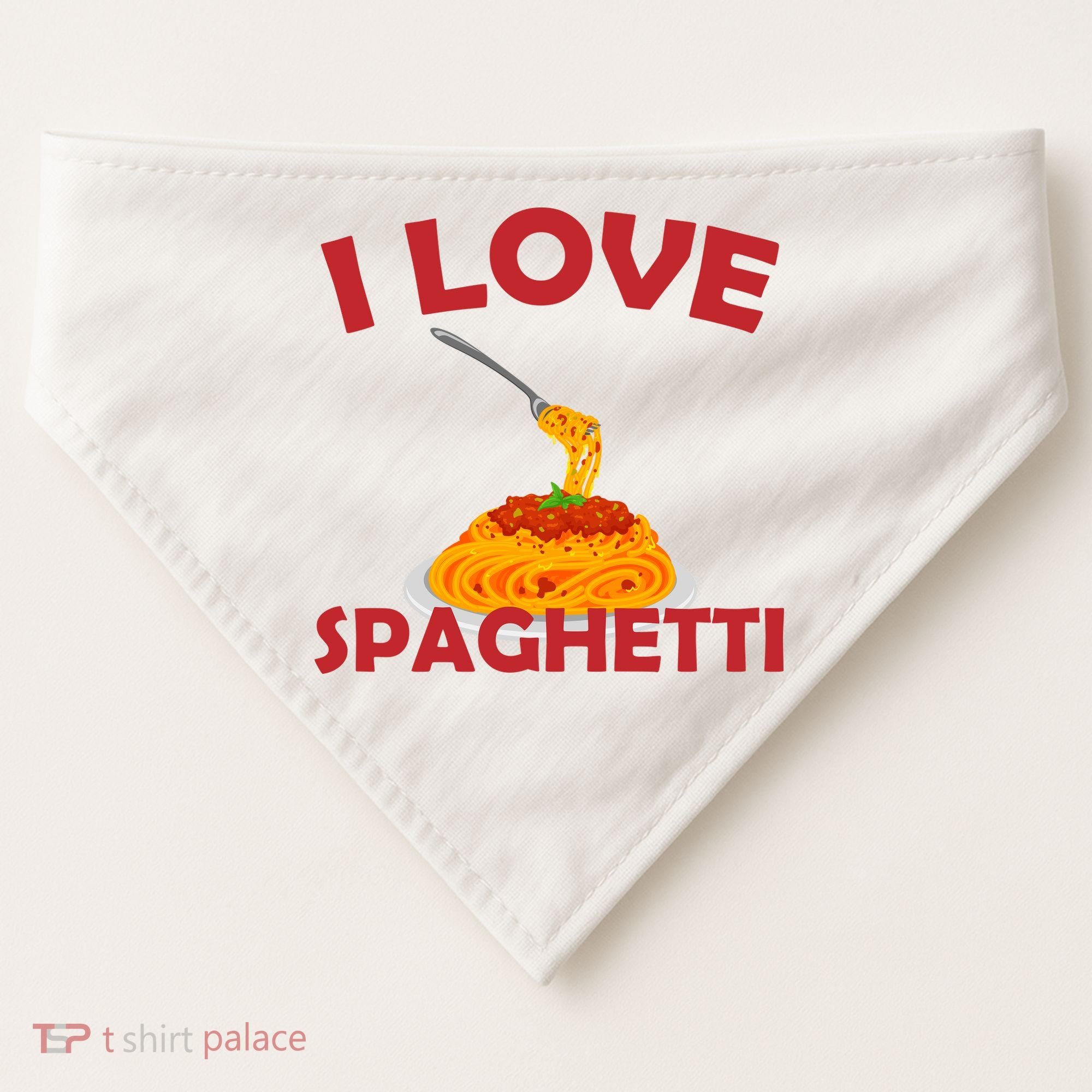 I Love Spaghetti USA-Made Doggie Bandana