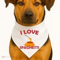 I Love Spaghetti USA-Made Doggie Bandana thumb 1