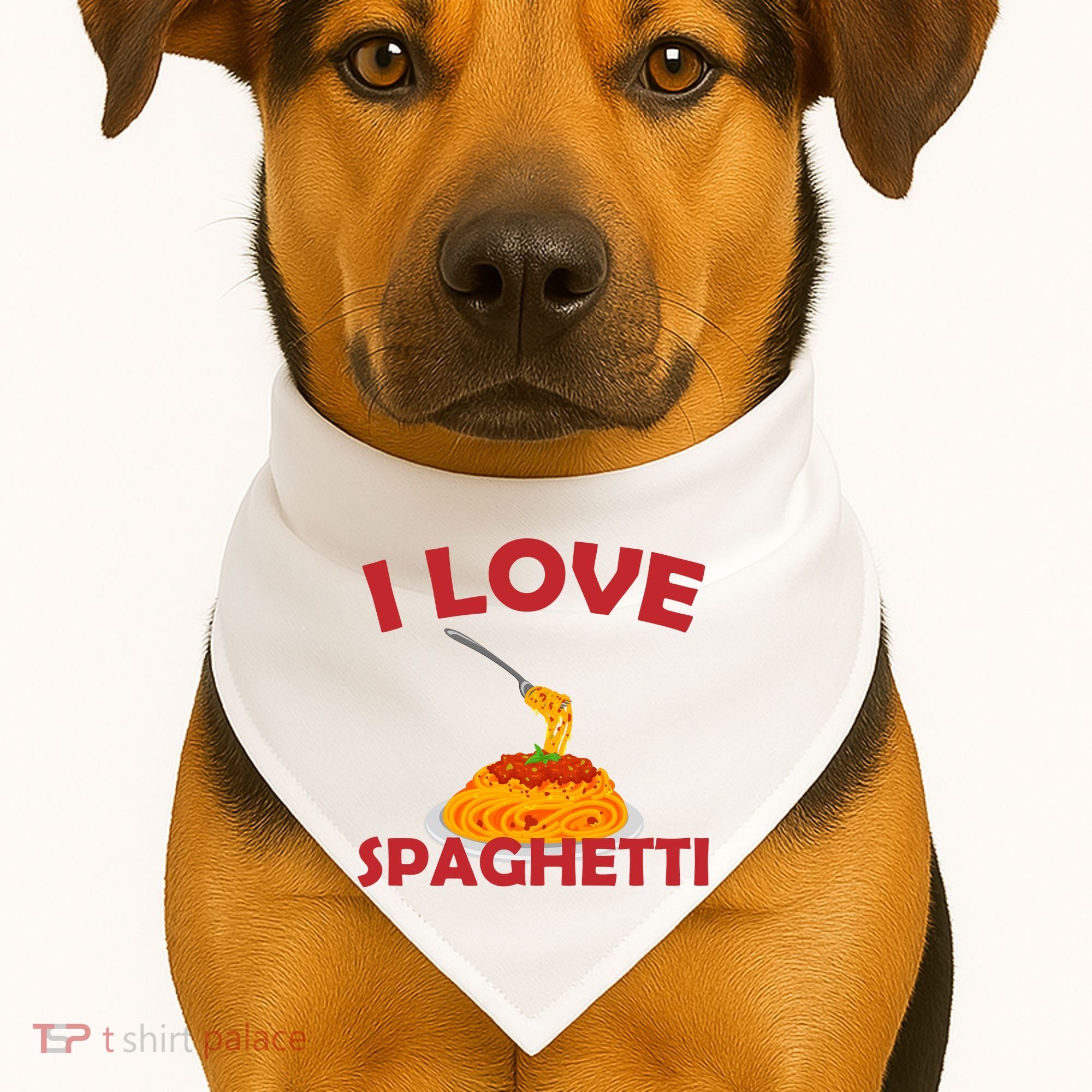 I Love Spaghetti USA-Made Doggie Bandana