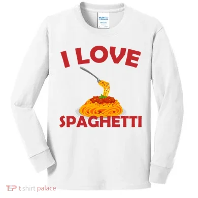 I Love Spaghetti Kids Long Sleeve Shirt