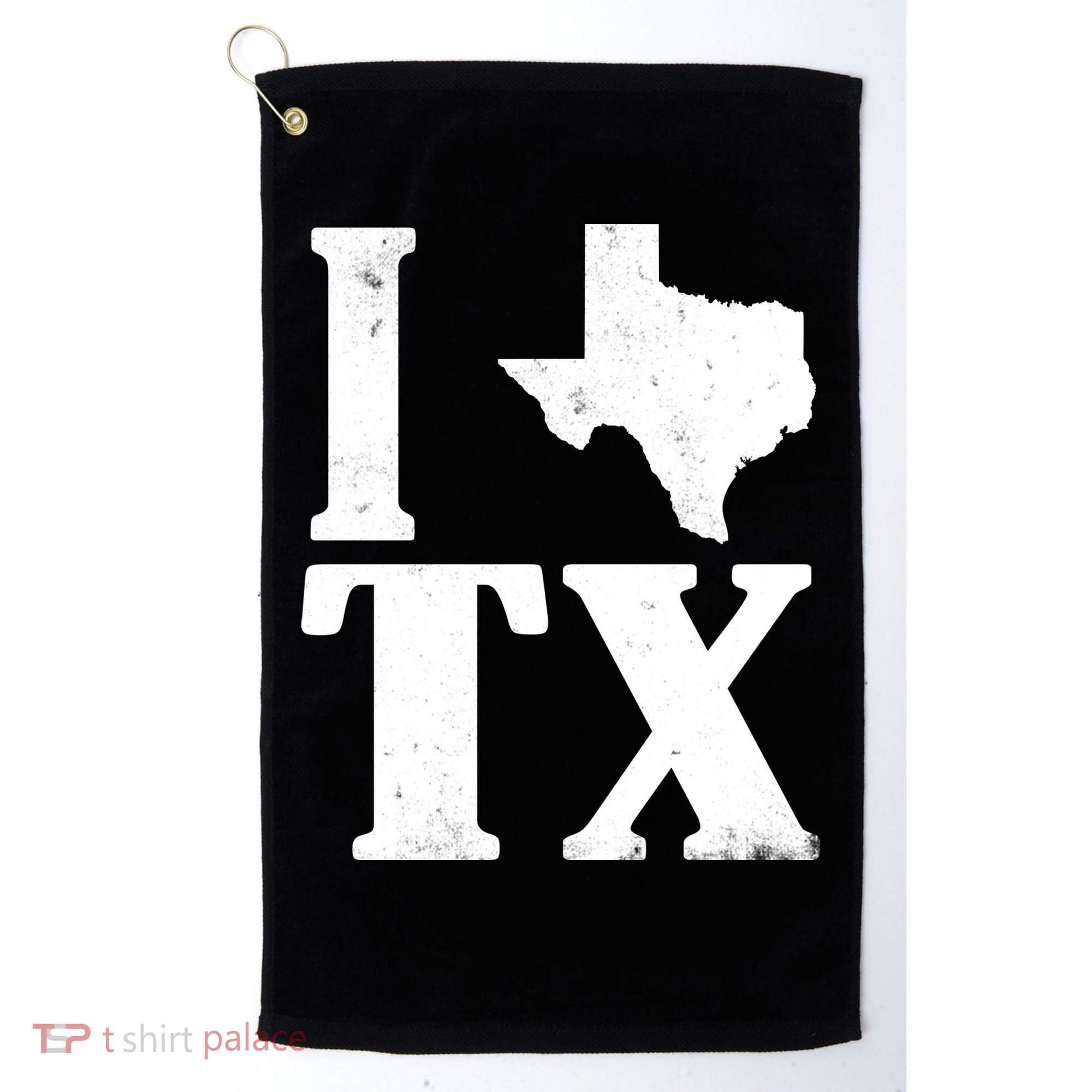 I Love Texas Golf Towel