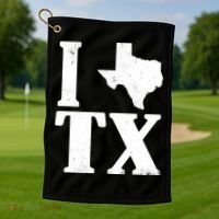 I Love Texas Golf Towel thumb 1