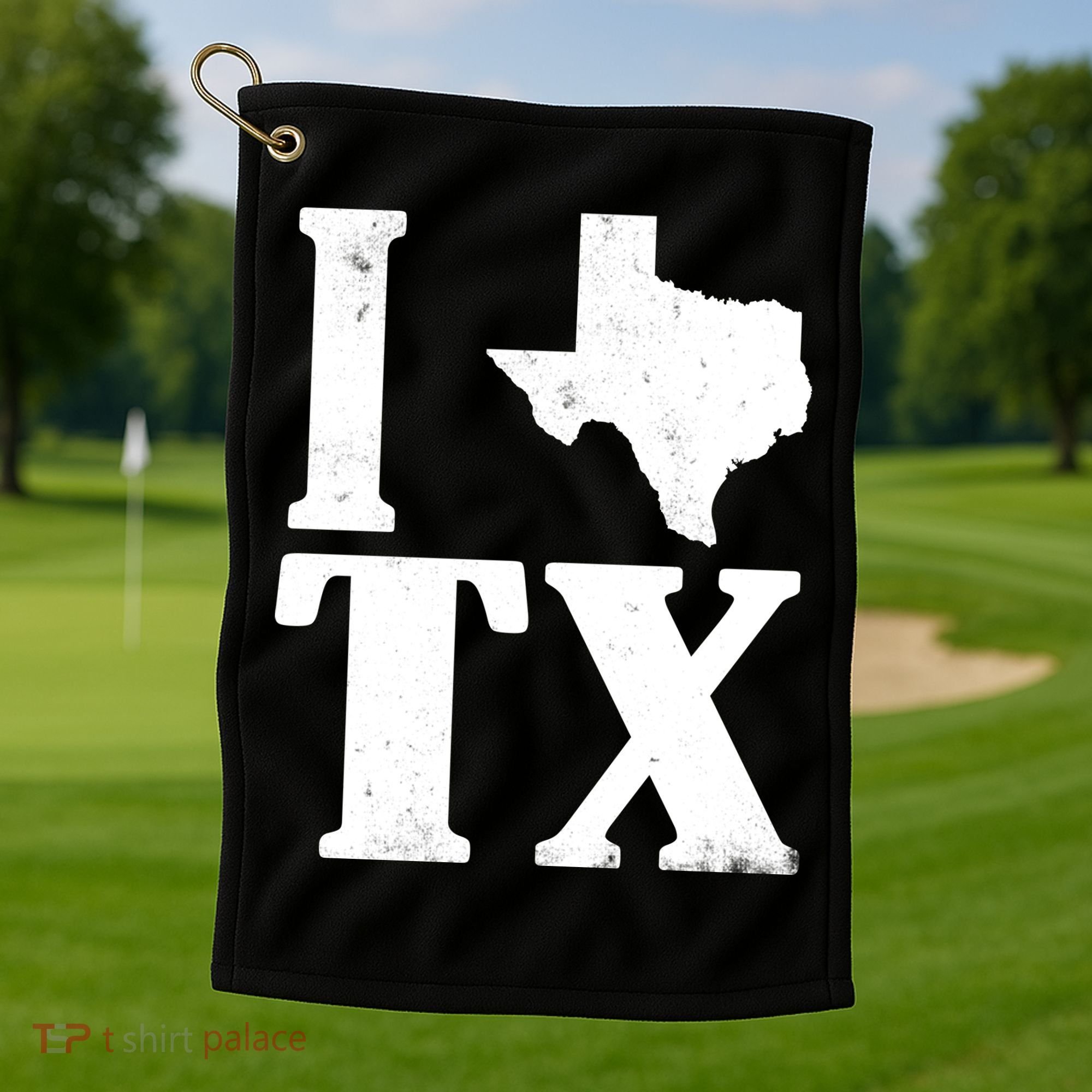I Love Texas Golf Towel