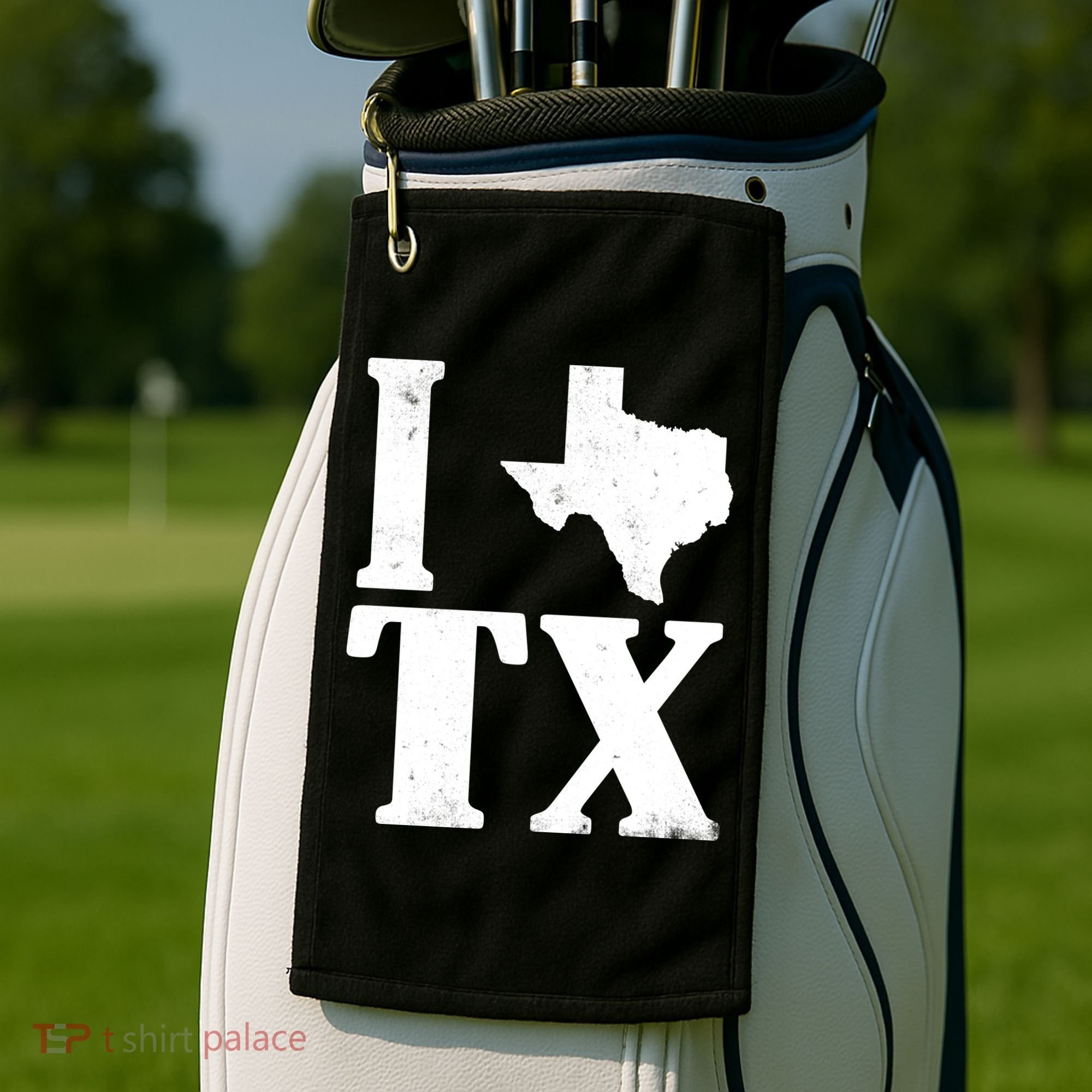 I Love Texas Golf Towel