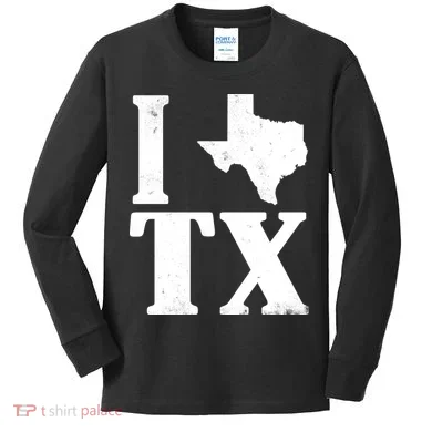 I Love Texas Kids Long Sleeve Shirt