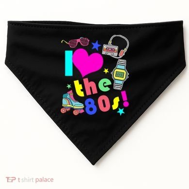 I Love The 80s Retro Party Mash-up USA-Made Doggie Bandana