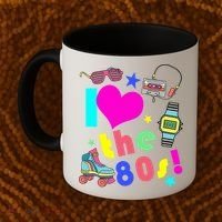 I Love The 80s Retro Party Mash-up Coffee Mug thumb 2
