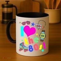 I Love The 80s Retro Party Mash-up Coffee Mug thumb 4