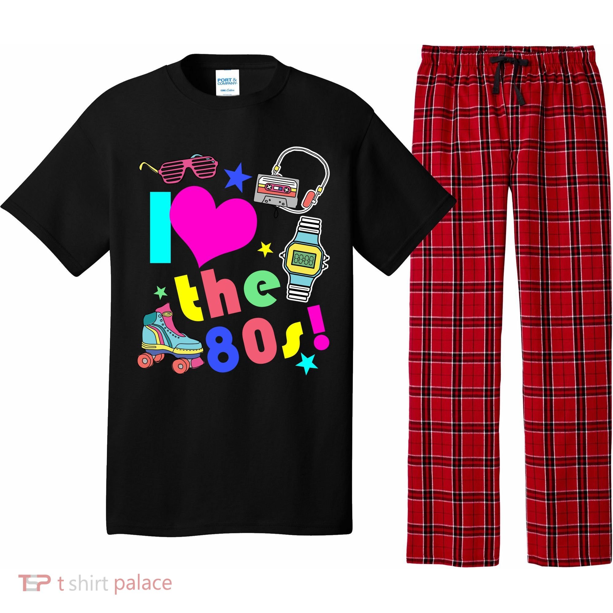I Love The 80s Retro Party Mash-up Pajama Set