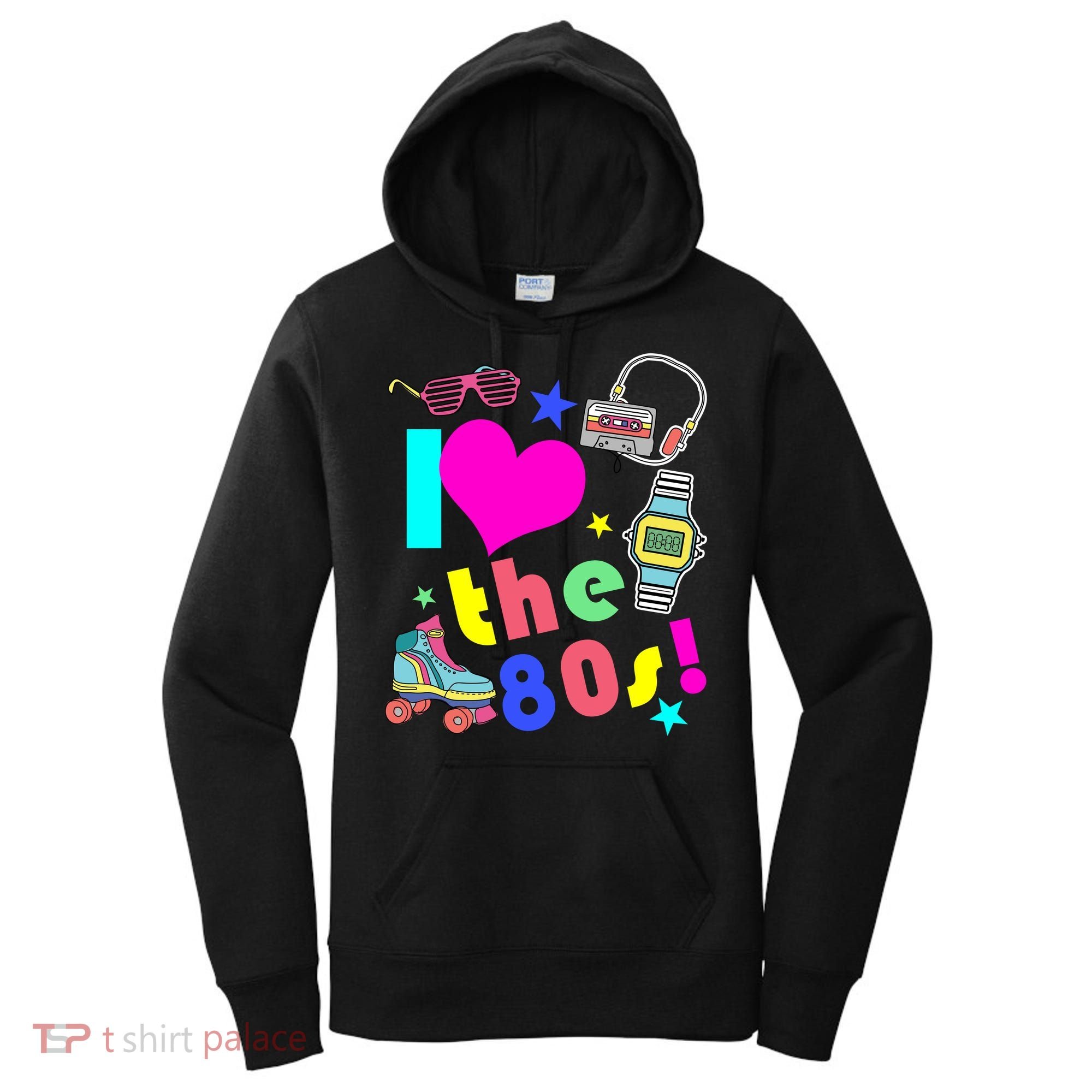 I Love The 80s Retro Party Mash-up Women's Hoodie