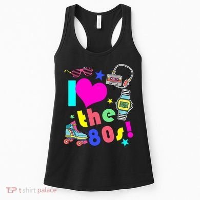 I Love The 80s Retro Party Mash-up Women's Tank Top