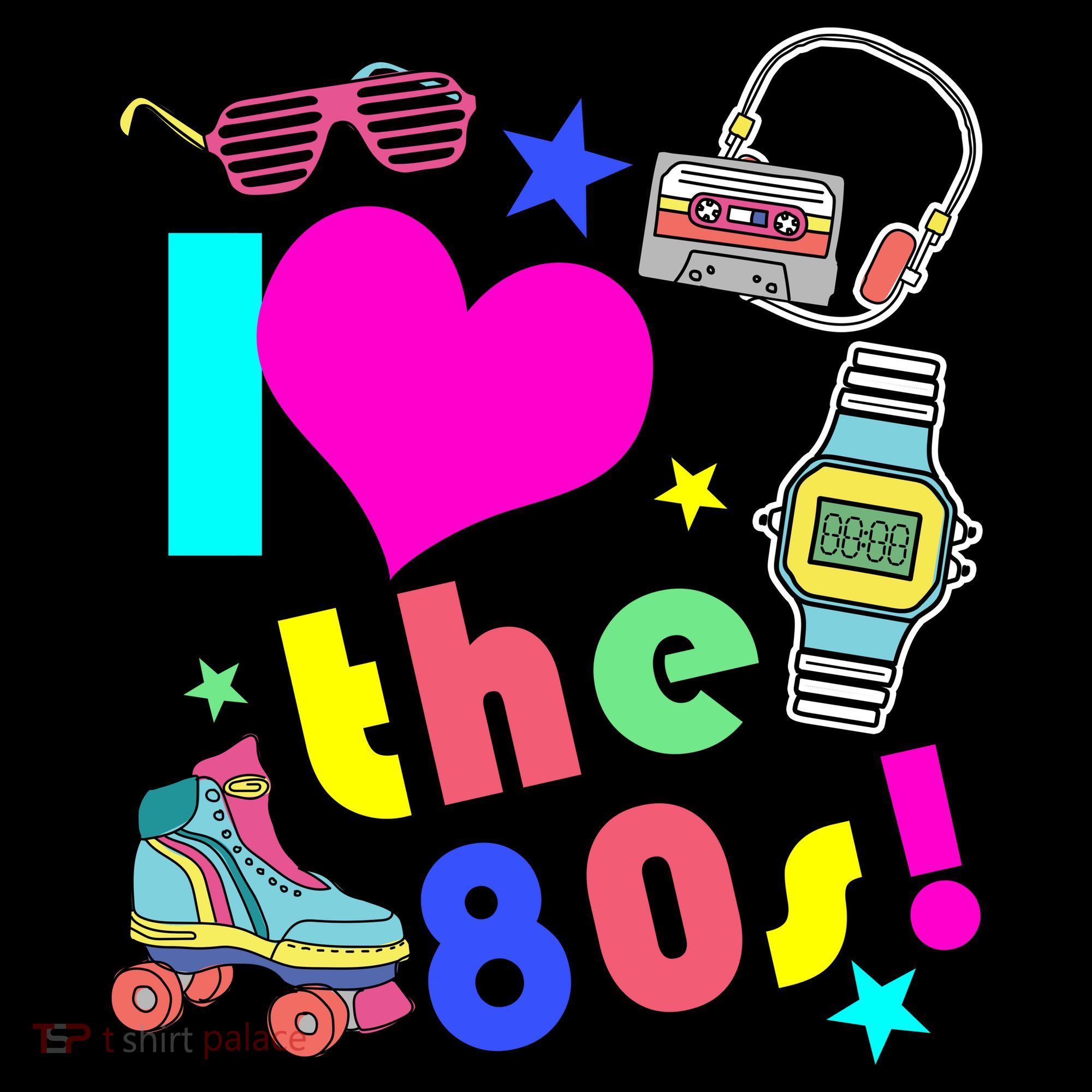 I Love The 80s Retro Party Mash-up Women's Tank Top