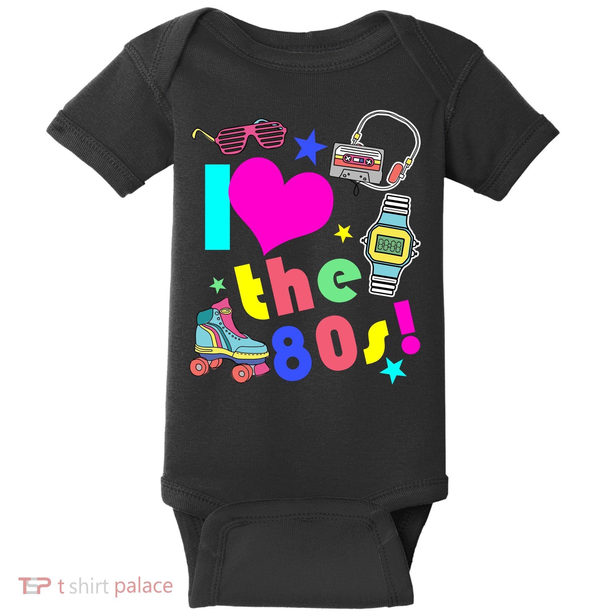 I Love The 80s Retro Party Mash-up Baby Bodysuit